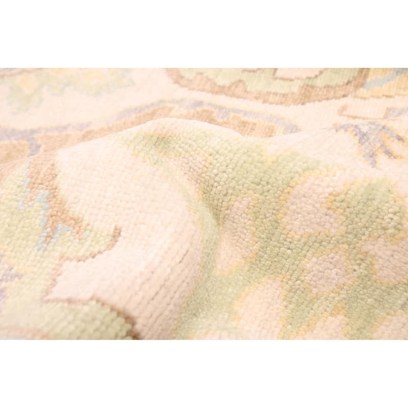 ECARPETGALLERY Hand-knotted Modern Oushak Ivory Wool Rug - 10'3 x 14'3