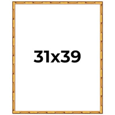 31x39 Frame Gold Bamboo Picture Frame Modern Photo Frame Includes UV Acrylic Shatter Guard Front Acid Free Foam Backing Board