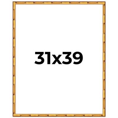 31x39 Frame Gold Bamboo Solid Wood Picture Frame | 1 Inch Moulding