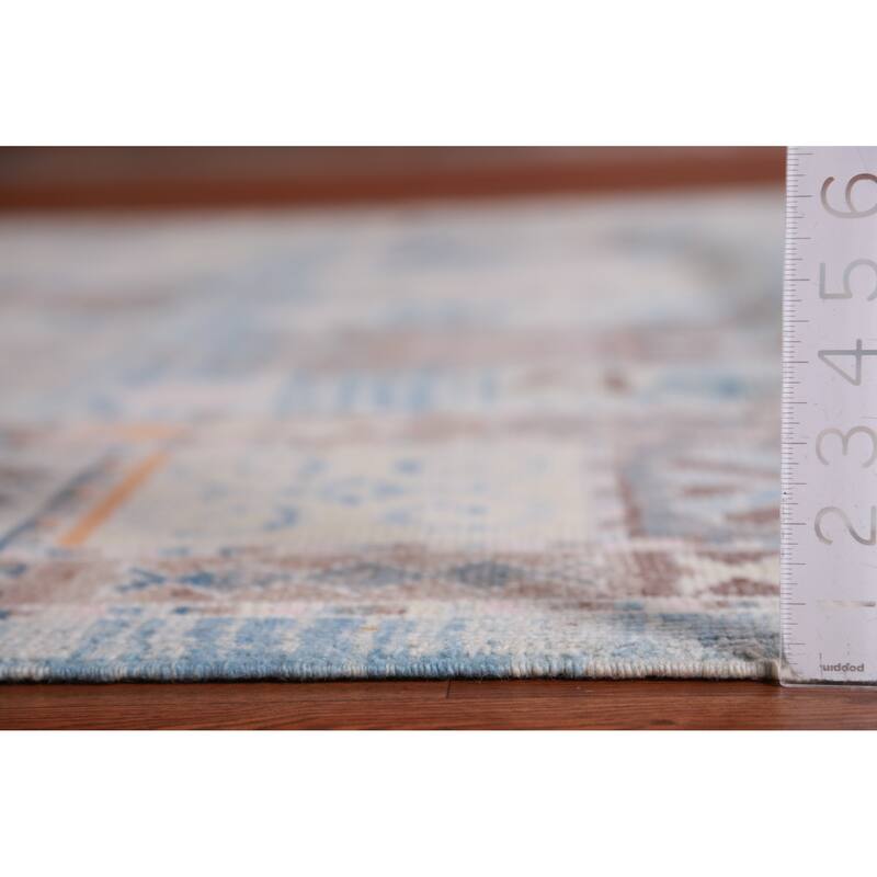 Hand Knotted Oriental 100% Wool Carpet Transitional All-Over Navy Blue & Blues Oushak Area Rug - 11' 0'' X 8' 4''