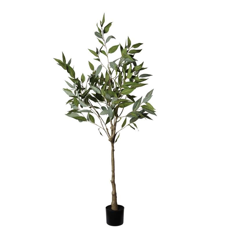5FT Artificial Eucalyptus Tree in Black Pot - Lifelike Indoor Faux Plant for Home & Office
