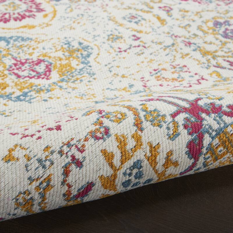 Power Loomed Distressed Stain Resistant Low Pile Area Rug - 120' X '96' X '0.25