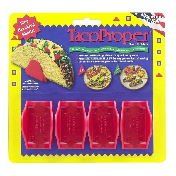slide 2 of 3, Taco Proper Shell Holders FiestaPak - 4 Shell Stands 2 Sets