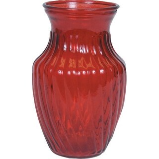 Red Glass Ribbed Vase - Bed Bath & Beyond - 36879488