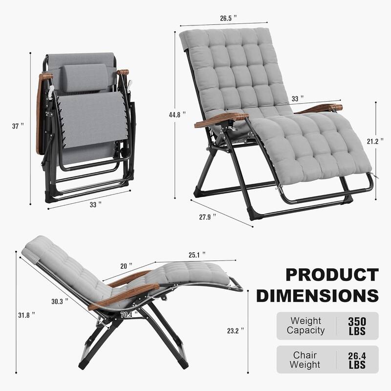 PURPLE LEAF Patio Chaise Lounge Outdoor Beach Pool Sunbathing Lawn Lounger Recliner Chair