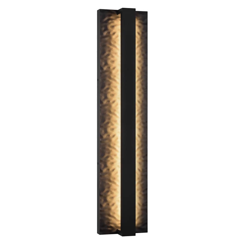 Outdoor LED Wall Light Handmade Textured Linear Black Wall Sconces