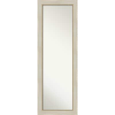 Non-Beveled Wood Full Length On The Door Mirror - Parthenon Frame - Parthenon Cream - Outer Size: 18 x 52 in