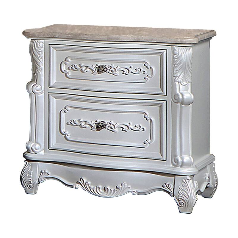White 2 Drawer 29.5 in. W Nightstand with Sturdy Hardware and Ample Storage