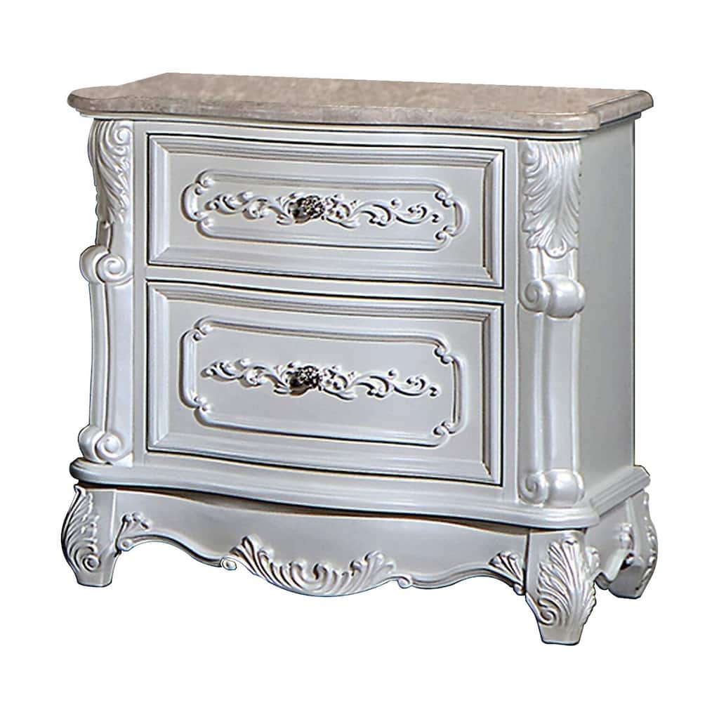 White 2 Drawer 29.5 in. W Nightstand with Sturdy Hardware and Ample Storage