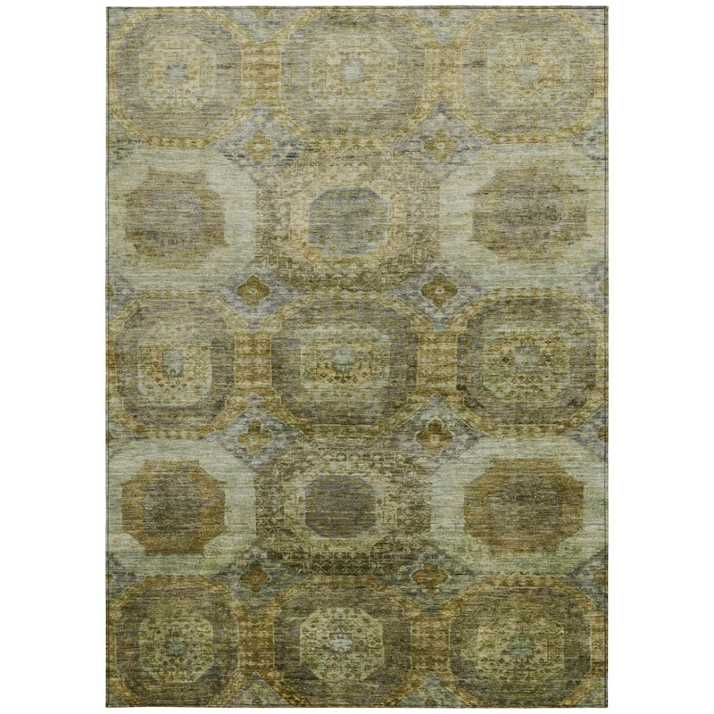 HomeRoots Medallion Transitional Rectangle Outdoor Rug