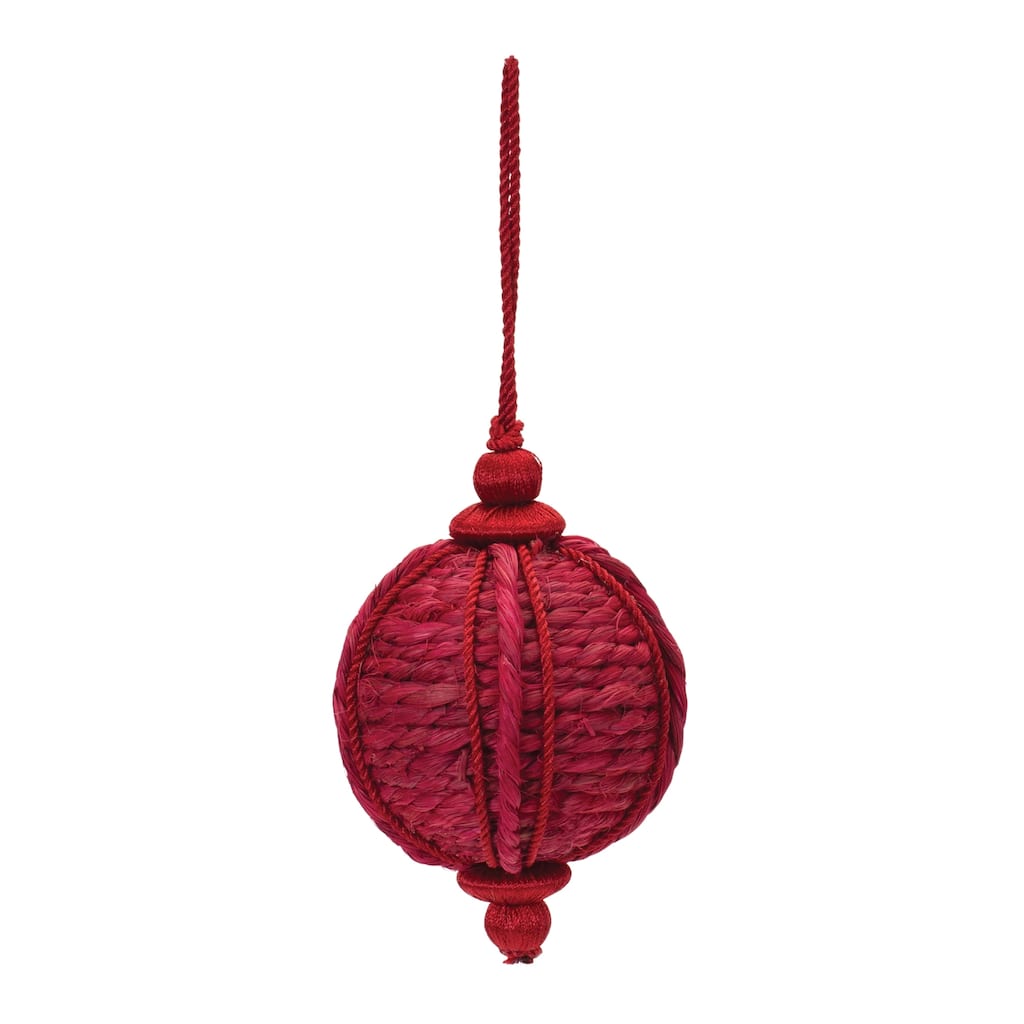 6ct Red Jute Christmas Onion Ornaments 5.5"
