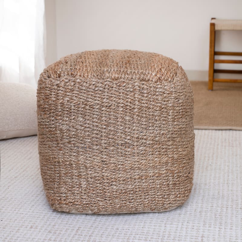 Sevita Natural Farmhouse Solid Hand-Made Pouf