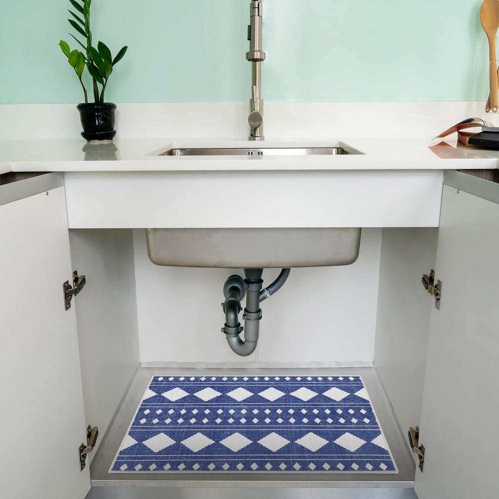 Under Sink Mat - Ultra-Absorbent Cotton Shelf Liners For Kitchen Cabinets - 2X3 feet