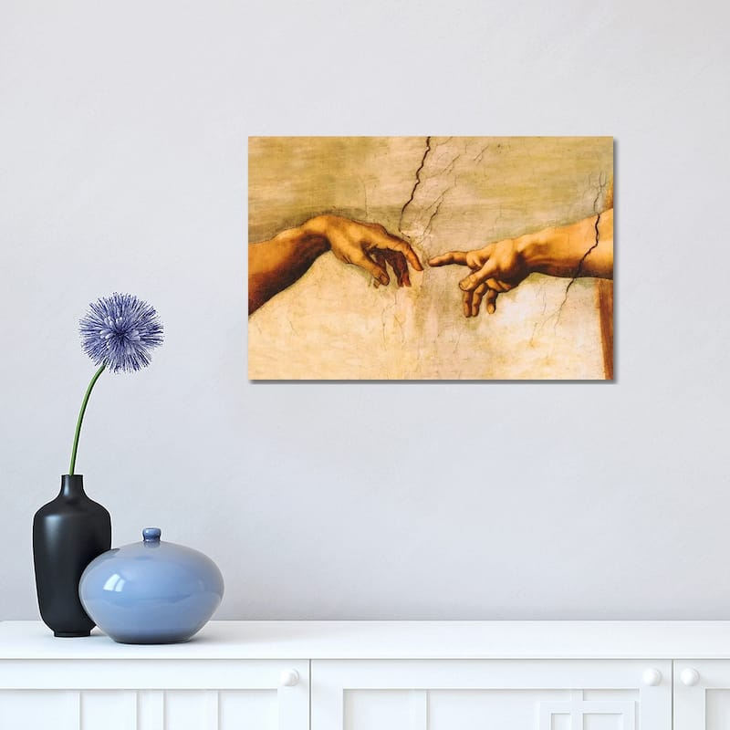 iCanvas "The Creation of Adam, C.1510" by Michelangelo Canvas Print - 12x18x1.5