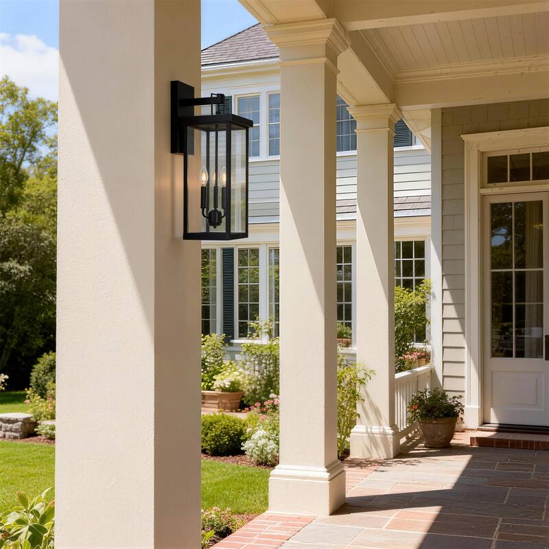 Outdoor Iron Rectangular Wall Light - Single - Medium