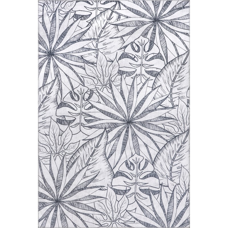 Nuloom Emilia SpinClean Tropical Machine Washable Reverisble Area Rug