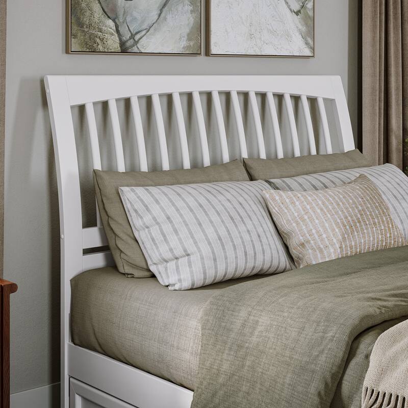 Roslyn Platform Bed with Modern Panel Footboard and Twin XL Trundle