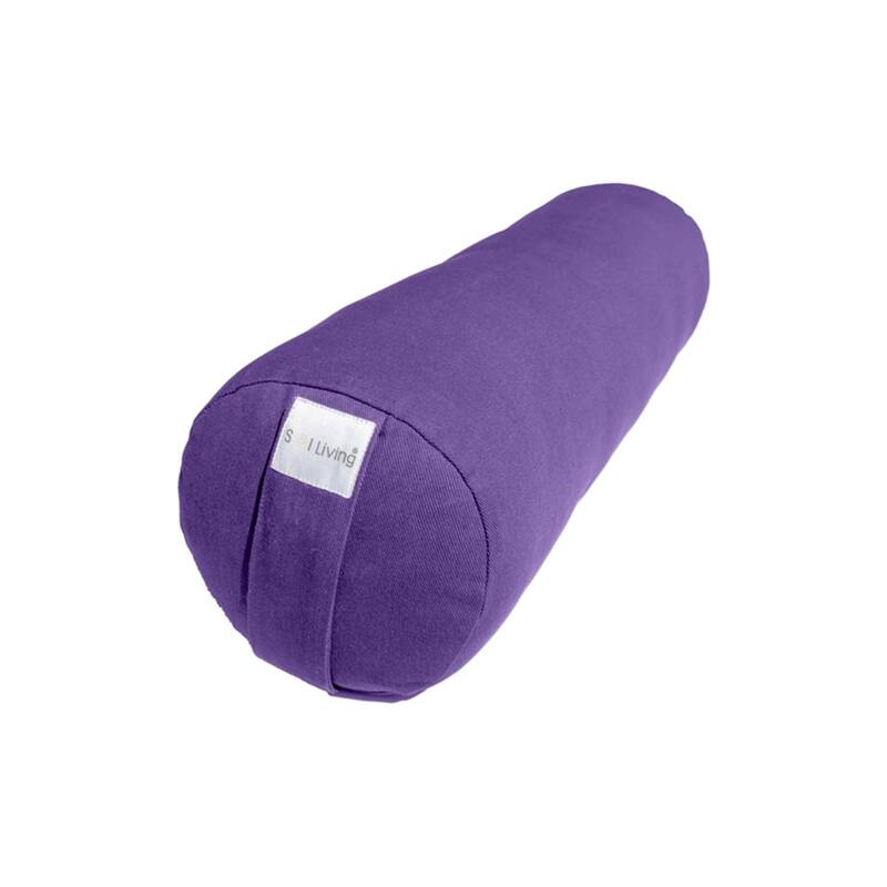 Sol Living Cylindrical Yoga Bolster Meditation Cushion - Cotton - 26" x 8" x 8" - Purple