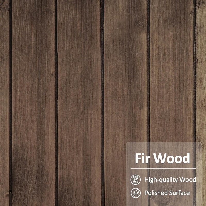 MCombo 63 inch Tall Outdoor Storage Tool Cabinet Shed with Lock for Yard (34.3" L x 18.3" W x 63" H), Wooden 0870