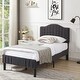 preview thumbnail 13 of 21, VECELO Height Adjustable Upholstered Kids Bed Frame,Twin Size Bed Set of 2