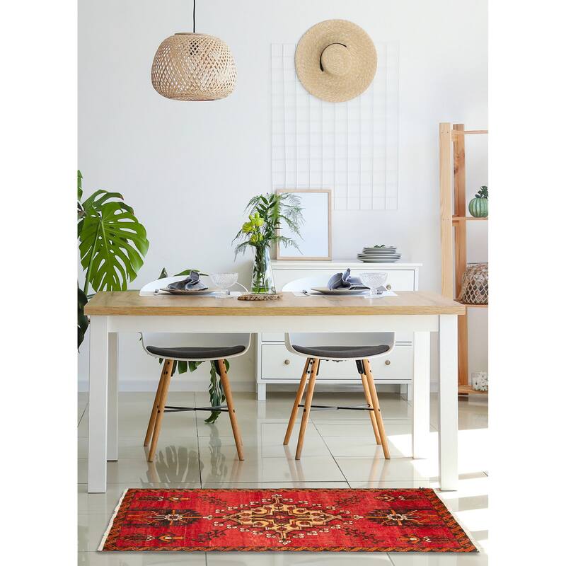 ECARPETGALLERY Hand-knotted Andelz Red Wool Rug - 2'11 x 5'7