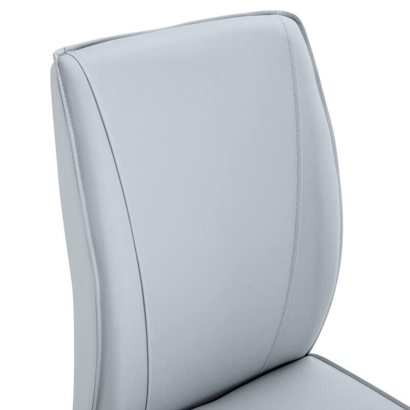 8 Piece PU High Elastic Dining Chair With High Backrest, Cushion, Silver Metal Legs For Dining Room Kitchen Living Room Bedroom