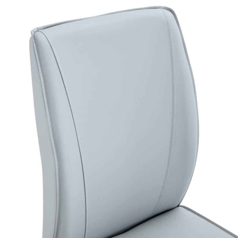 Set of 2 Bar chair Armless Leather Dining/Desk Room Kitchen Chairs with Upholstered Seat, Metal Legs and High Back