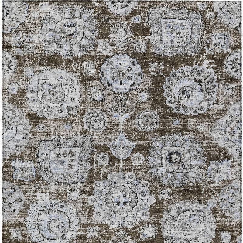 HomeRoots Floral Transitional Rectangle Outdoor Rug