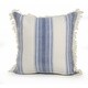 preview thumbnail 1 of 2, 18" Blue and Ivory Striped Square Throw Pillow