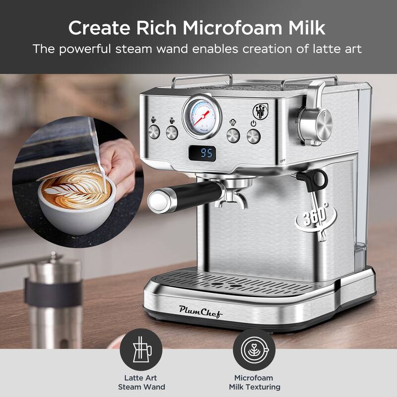 Anmytek 20 Bar Professional Espresso Machine with Milk Frother