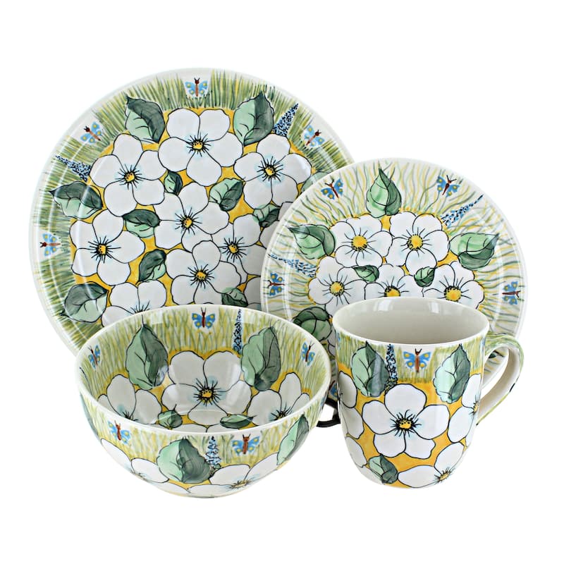 Blue Rose Polish Pottery 1000 Millena 4 Piece Place Setting