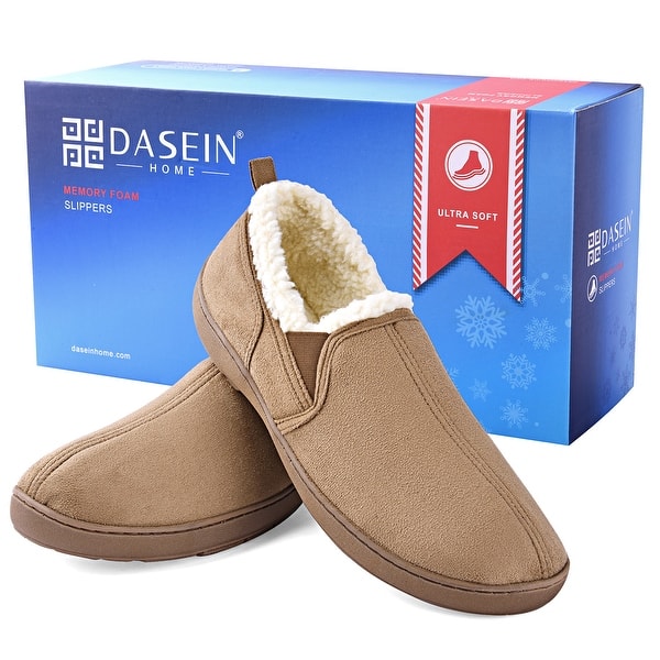 Shop Men S Warm Suede Moccasin House Slippers Indoor Outdoor On