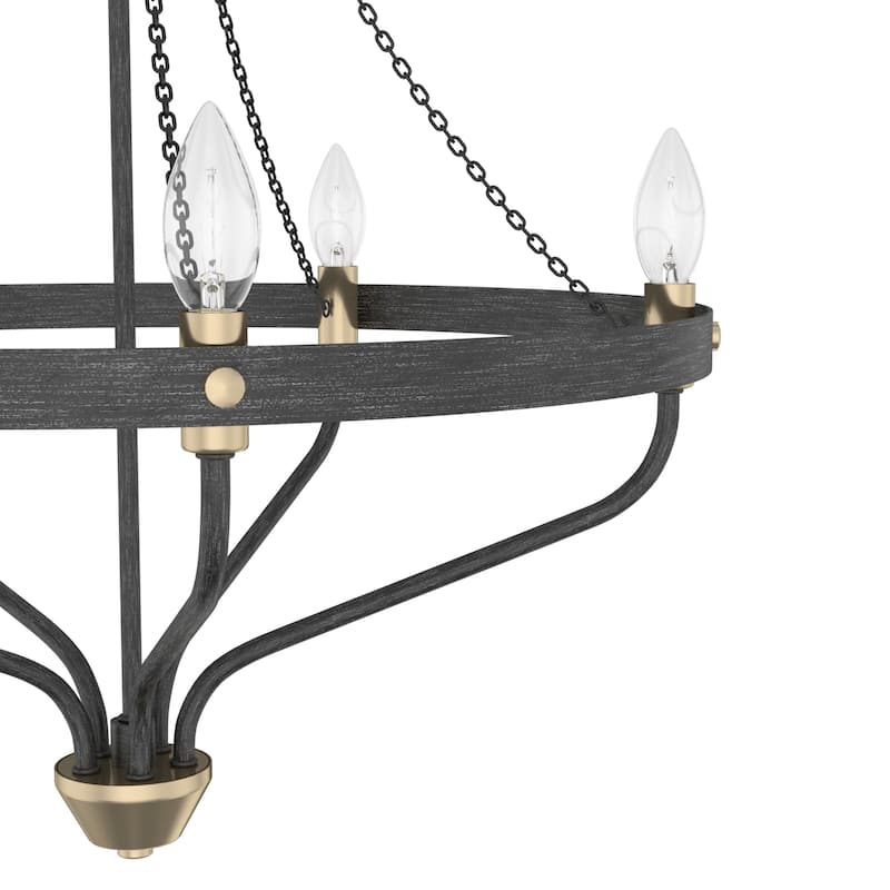 Hunter Merlin Geometric Metal Chandelier - Foyer, Dining Room, Living Room - Industrial, Contemporary