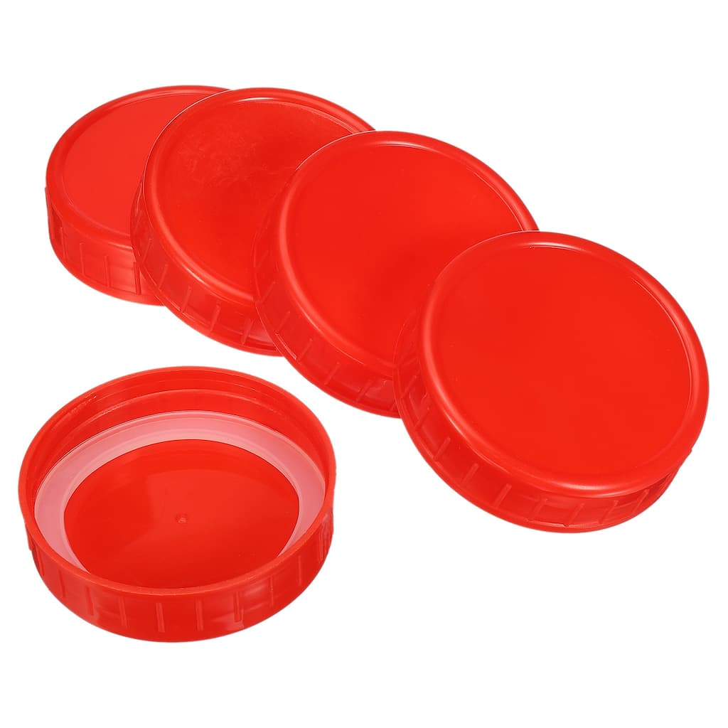 70mm Mouth Plastic Mason Jar Lids, 10Pcs Canning Caps w Sealing Ring