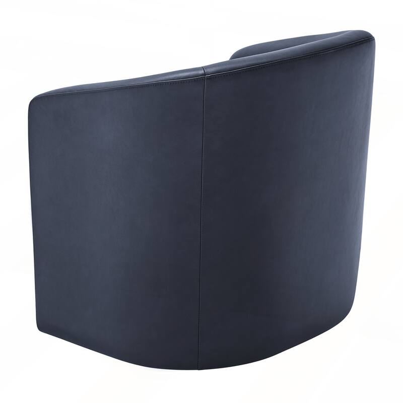 Faux Leather Swivel Barrel Chair