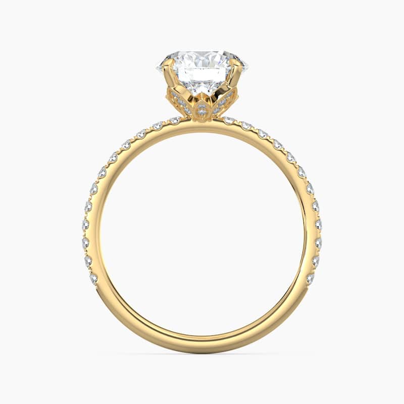 Auriya 14k Gold Round Lab Grown Floral Petal Diamond Accent Engagement Ring 1.00 to 5.00 ct. tw. (F-G, VS)