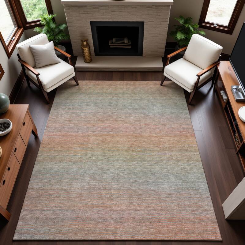 Premium Washable Super Soft Casual Ombre Mayfield Rug - Coral - 10' x 14'