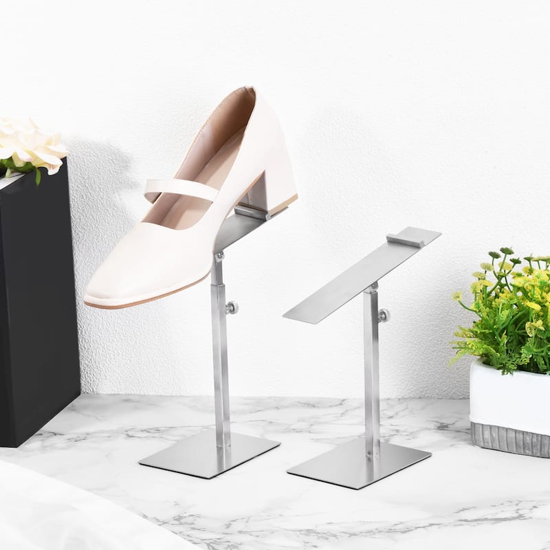 2 Pcs Shoe Display Stand Adjustable Height Shoe Rack