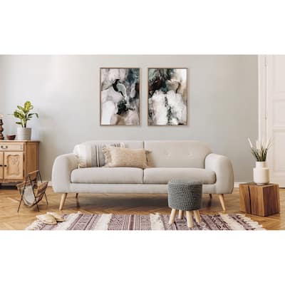 Sylvie Beaded Contour Flow I and II Framed Canvas Set by Amy Lighthall