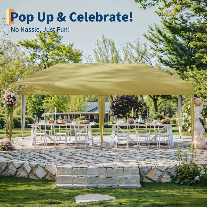 Instant Pop-Up Canopy Tent, No Sidewalls, for Beach, Party