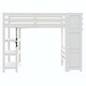 preview thumbnail 17 of 20, Loft Bed with Shelves, Storage Staircase, Small Wardrobe & White LED Light