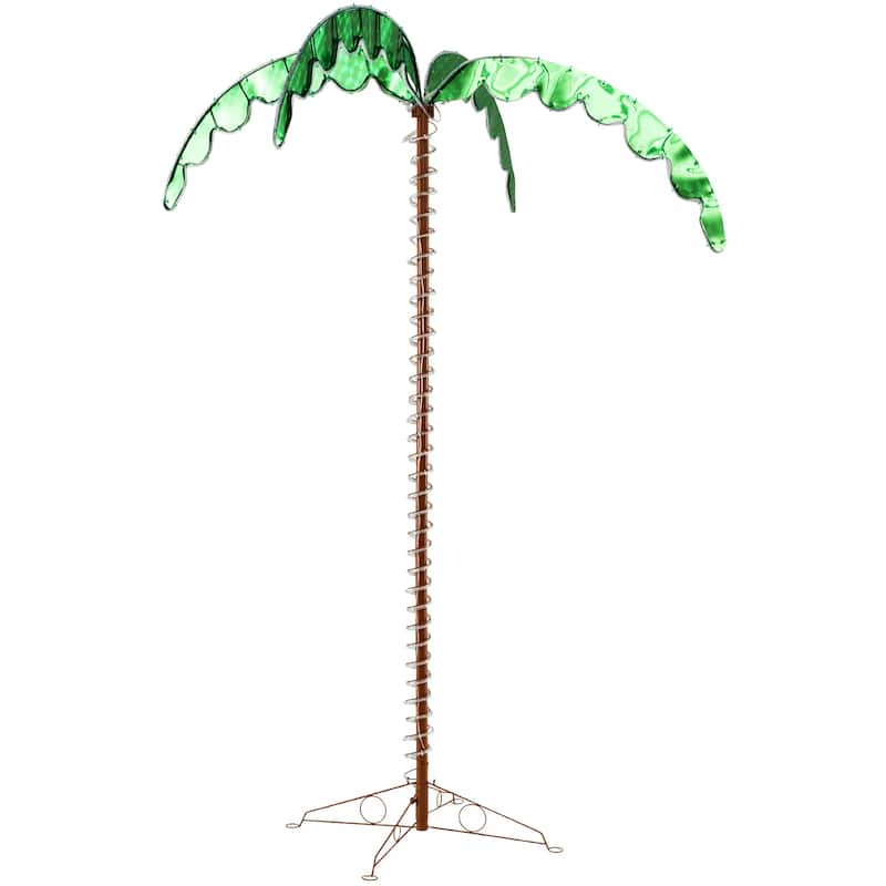 Gymax 7.5 FT Lighted Palm Tree w/332 LED Lights Holographic Trunk & - Multi - See Details