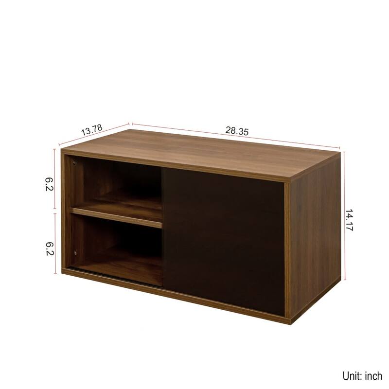 Stack Design Stackable Mounted Storage Cabinet with 2 Glass Sliding Doors
