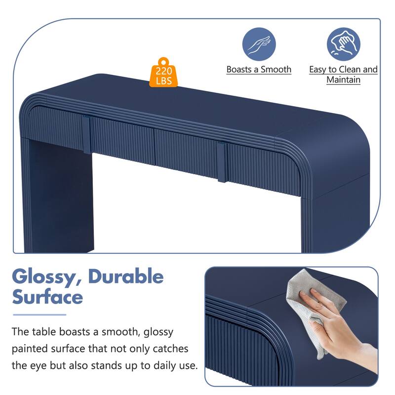 Smooth Surface Entry Table with Adjustable Legs