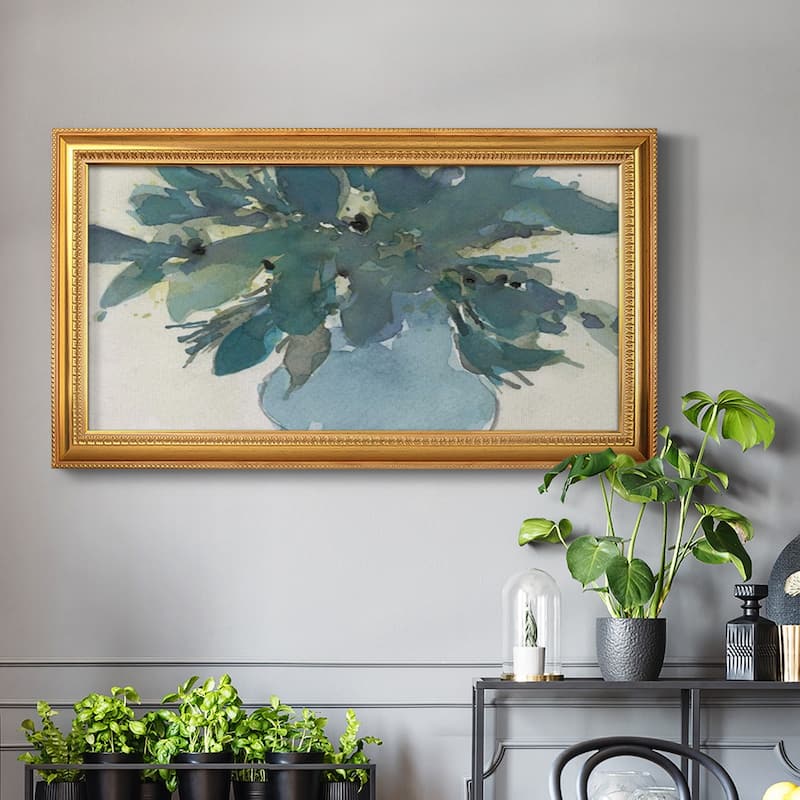 Blue Vintage Charm I Premium Framed Canvas- Ready to Hang
