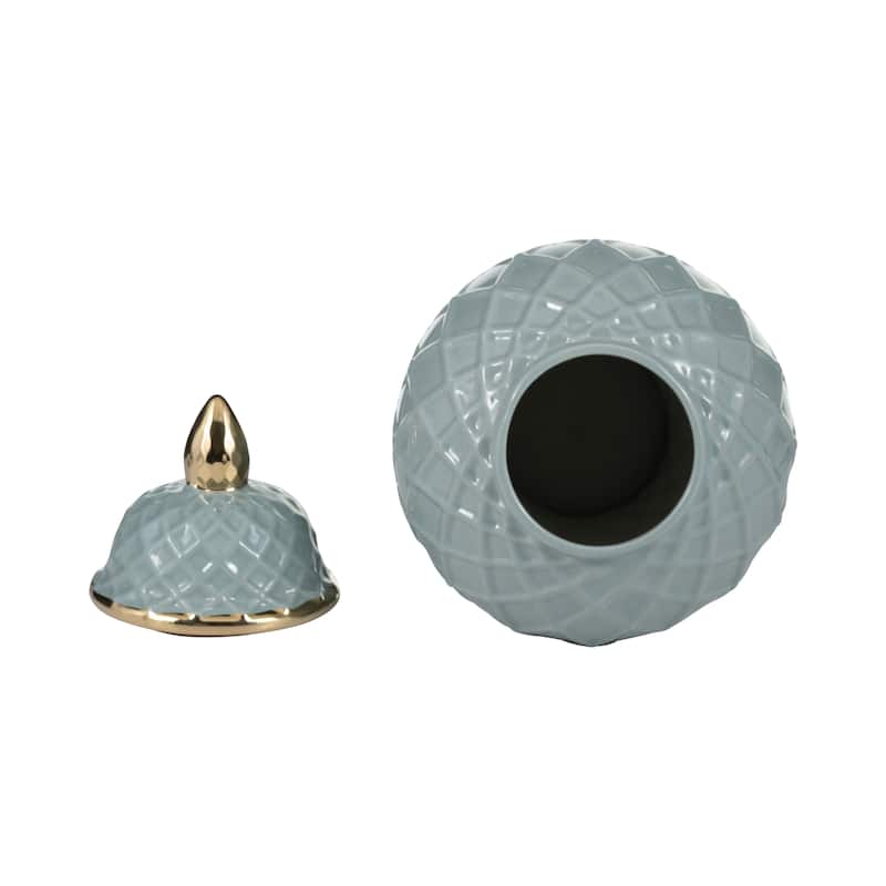 Sagebrook Home Gold Accented Glam Ginger Jar with Lid