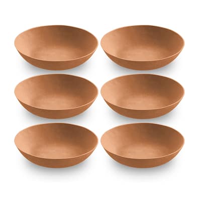 Abode Homewares by TarHong Planta Matte Terra Cotta Low Bowl, 9"/ 61 oz.Set of 6