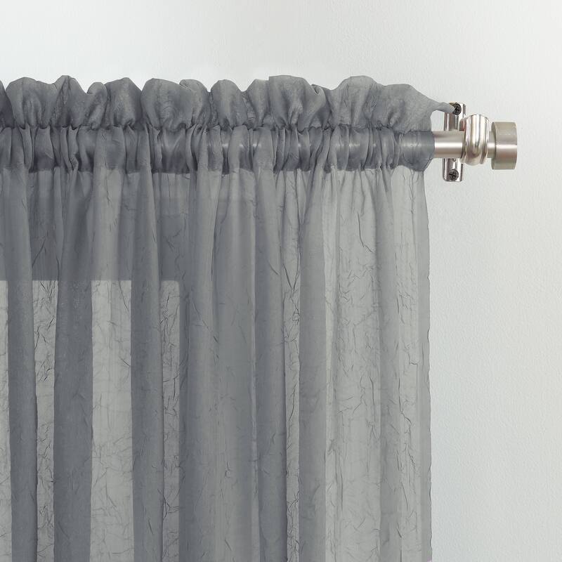 No. 918 Erica Sheer Crushed Voile Single Curtain Panel, Single Panel