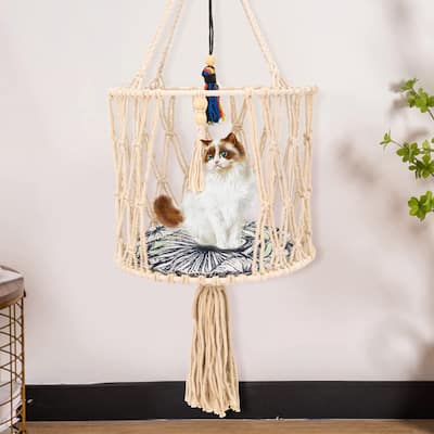 Macrame Cat Hammock Hanging Chair