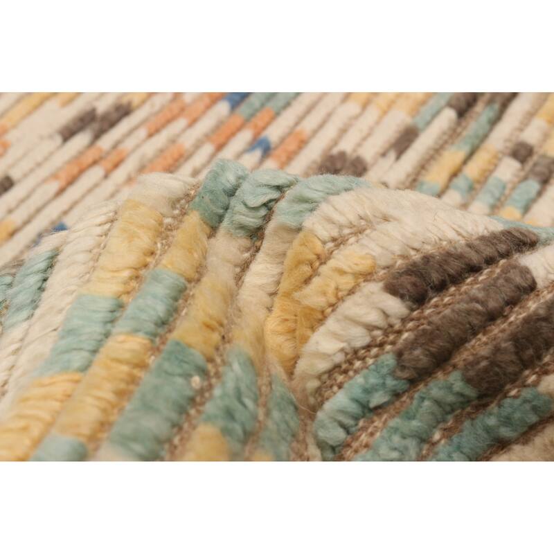 ECARPETGALLERY Hand-knotted Tangier Beige Wool Rug - 6'8 x 9'10